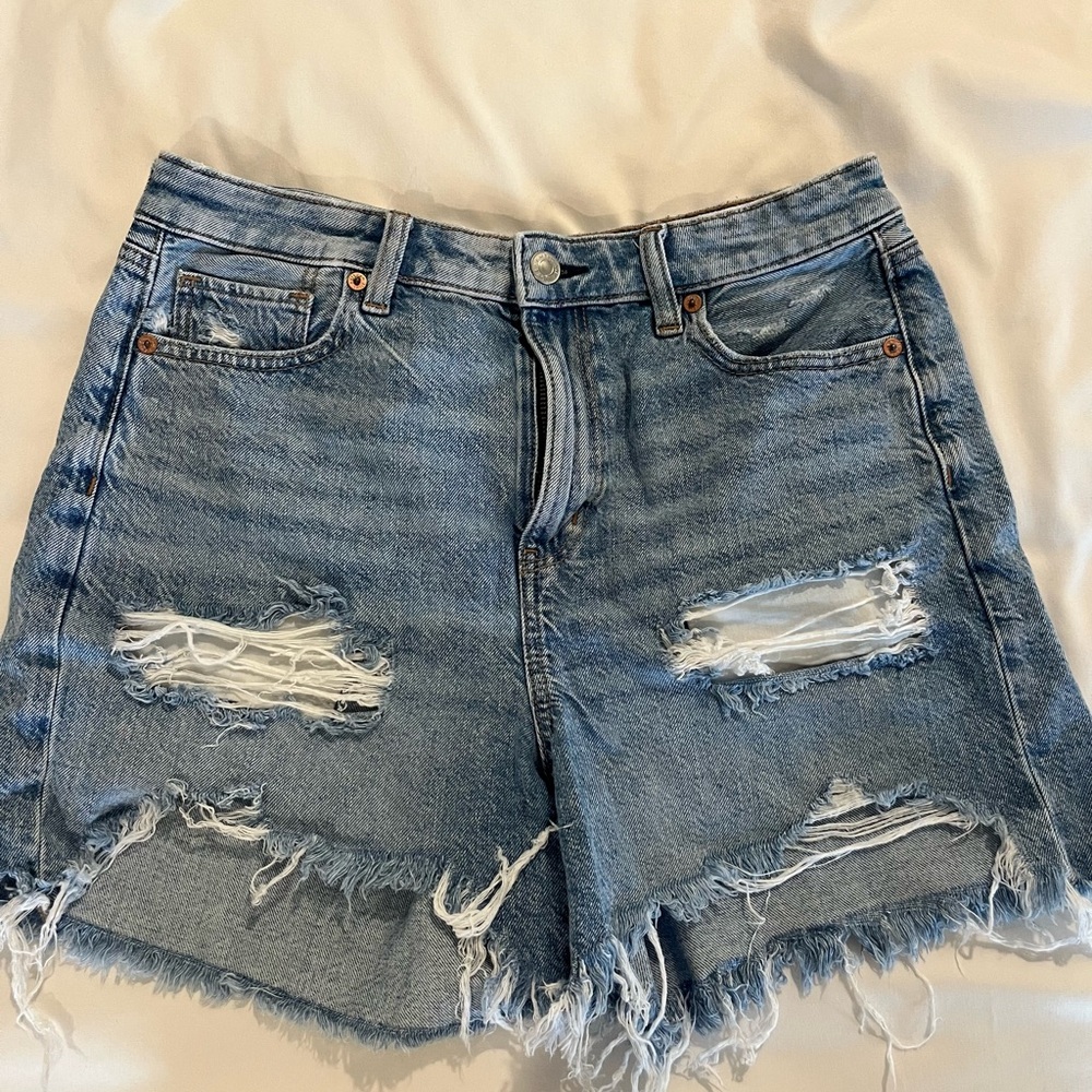 AE Denim Baggy Mom Shorts